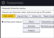 A kezelőpanel ismertetése