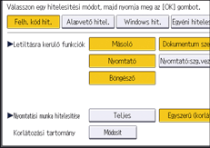 A kezelőpanel ismertetése