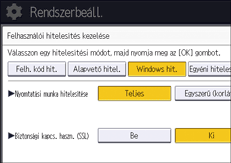 A kezelőpanel ismertetése