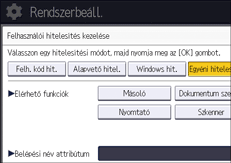A kezelőpanel ismertetése