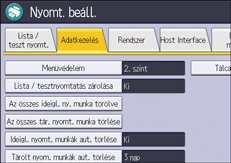 A kezelőpanel ismertetése