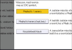 A kezelőpanel ismertetése