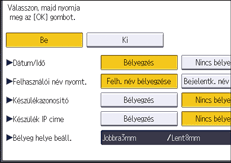 A kezelőpanel ismertetése