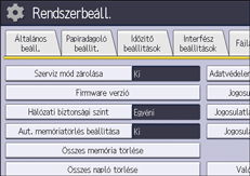 A kezelőpanel ismertetése