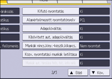 A kezelőpanel ismertetése