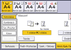 A kezelőpanel ismertetése