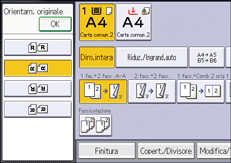 Illustrazione della schermata sul pannello di controllo