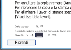 Illustrazione della schermata sul pannello di controllo