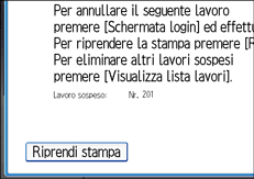 Illustrazione della schermata sul pannello di controllo