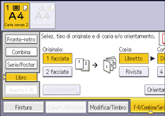 Illustrazione della schermata sul pannello di controllo
