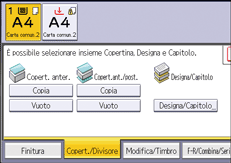 Illustrazione della schermata sul pannello di controllo