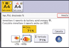 Illustrazione della schermata sul pannello di controllo