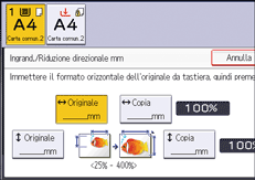 Illustrazione della schermata sul pannello di controllo