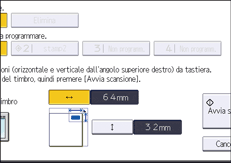 Illustrazione della schermata sul pannello di controllo