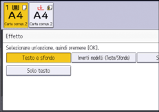 Illustrazione della schermata sul pannello di controllo