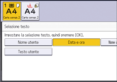 Illustrazione della schermata sul pannello di controllo
