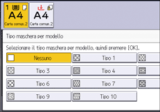 Illustrazione della schermata sul pannello di controllo