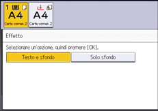 Illustrazione della schermata sul pannello di controllo