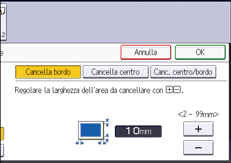 Illustrazione della schermata sul pannello di controllo