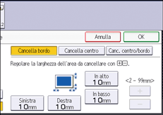 Illustrazione della schermata sul pannello di controllo