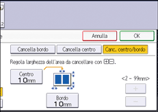 Illustrazione della schermata sul pannello di controllo