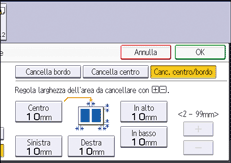 Illustrazione della schermata sul pannello di controllo