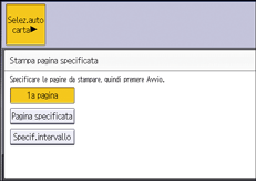 Illustrazione della schermata sul pannello di controllo