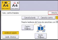 Illustrazione della schermata sul pannello di controllo