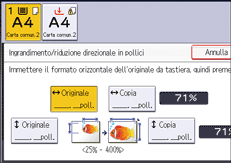 Illustrazione della schermata sul pannello di controllo