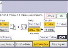 Illustrazione della schermata sul pannello di controllo