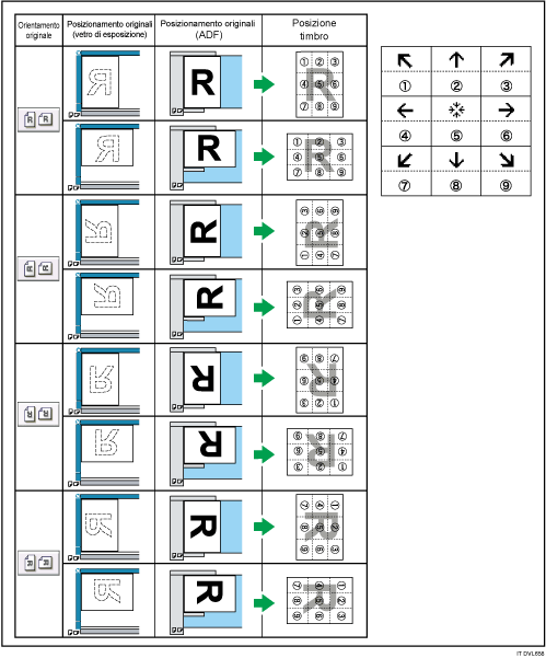 Ilustrazione della posizione del timbro