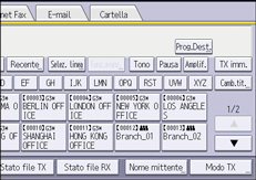 Illustrazione della schermata sul pannello di controllo