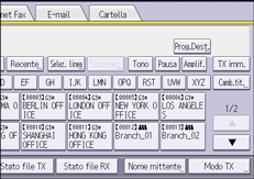 Illustrazione della schermata sul pannello di controllo