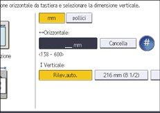 Illustrazione della schermata sul pannello di controllo