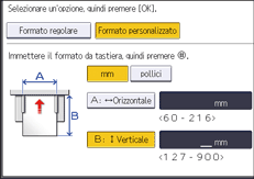 Illustrazione della schermata sul pannello di controllo
