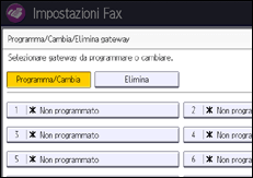 Illustrazione della schermata sul pannello di controllo