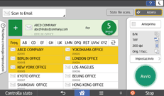 Illustrazione della schermata sul pannello di controllo