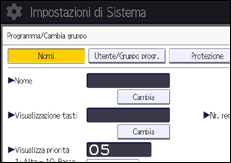 Illustrazione della schermata sul pannello di controllo