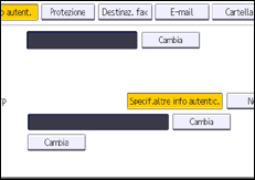 Illustrazione della schermata sul pannello di controllo
