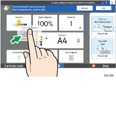 Illustrazione della schermata sul pannello di controllo