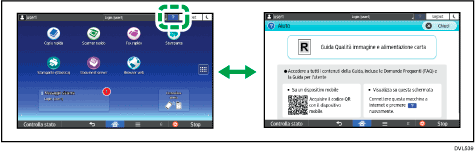 Illustrazione della schermata sul pannello di controllo