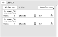 Illustrazione della schermata sul pannello di controllo