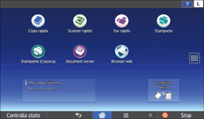 Illustrazione della schermata sul pannello di controllo