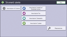 Illustrazione della schermata sul pannello di controllo