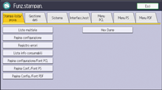 Illustrazione della schermata sul pannello di controllo