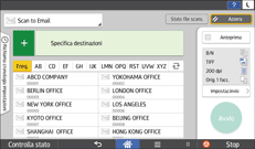 Illustrazione della schermata sul pannello di controllo