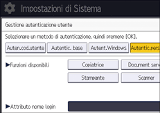 Illustrazione della schermata sul pannello di controllo
