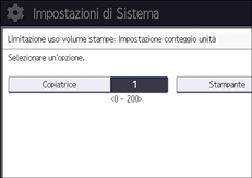 Illustrazione della schermata sul pannello di controllo