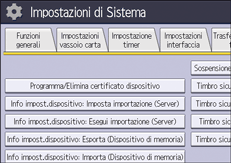 Illustrazione della schermata sul pannello di controllo