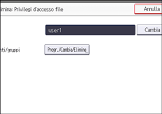Illustrazione della schermata sul pannello di controllo